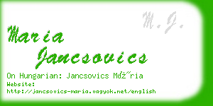 maria jancsovics business card